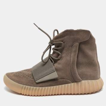 Pre Owned Yeezy x Adidas Brown Suede Boost 750 Light Brown Sneakers Size 44