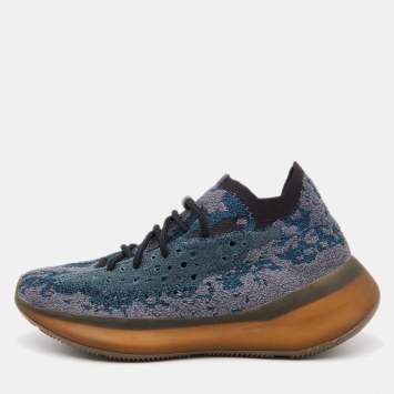 Pre Owned Yeezy x Adidas Blue Knit Fabric Boost 380 Covellite Low Top Sneakers Size 43 1/3