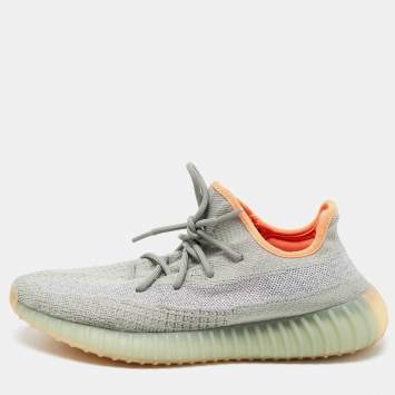 مملوكة مسبقًا Yeezy x Adidas Green/Grey Knit Fabric Boost 350 V2 Desert Sage Sneakers Size 44 2/3