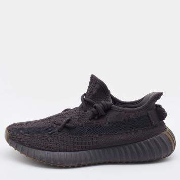 Pre Owned Yeezy x Adidas Black Knit Fabric Boost 350 V2 Cinder Sneakers Size 40 2/3