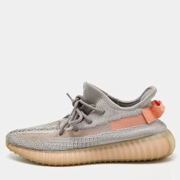 Pre Owned Yeezy x Adidas Grey Knit Fabric Boost 350 V2 'Trfrm' Sneaker Size 40