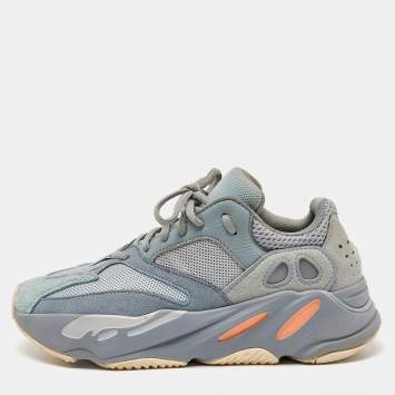 Pre Owned Yeezy x Adidas Two Tone Suede and Mesh Boost 700 Inertia Sneakers Size 40 2/3 