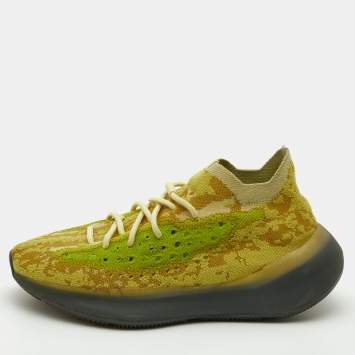 مملوكة مسبقًا Yeezy x Adidas Yellow Knit Fabric Boost 380 Hylte Sneakers Size 43 1/3