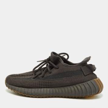 Pre Owned Yeezy x Adidas Black knit Fabric Boost 350 V2 Sneakers Size 38.5