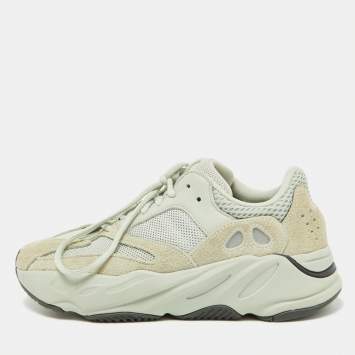 Pre Owned Yeezy x Adidas Green Suede,Leather and Mesh Boost 700 Salt Sneakers Size 39 1/3
