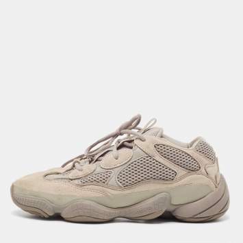 Pre Owned Yeezy x Adidas Ash Grey Mesh and Suede Yeezy 500 Sneakers Size 42 2/3