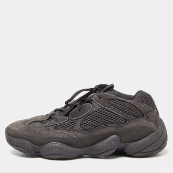 Pre Owned Yeezy x Adidas Black Suede and Mesh Boost 500 Utility Sneakers Size 42