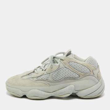 Pre Owned Yeezy x Adidas Grey Mesh and Suede 500 Salt Sneakers Size 39 1/3