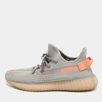Pre Owned Yeezy x Adidas Grey Knit Fabric Boost 350 V2 True Form Sneakers Size 43 1/3