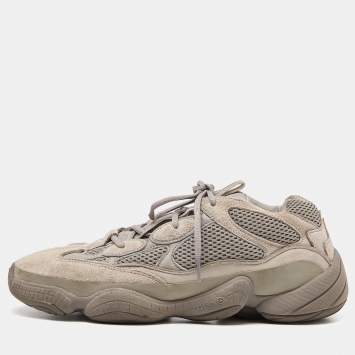 Pre Owned Yeezy x Adidas Grey Suede and Mesh 500 Ash Grey Sneakers Size 46 2/3
