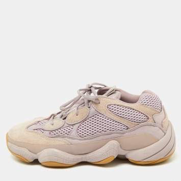 Pre Owned Yeezy x Adidas Purple Mesh and Suede 500 Soft Vision Sneakers Size 42 2/3