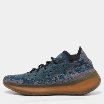 Pre Owned Yeezy x Adidas Blue Knit Fabric Boost 380 Covellite Sneakers Size 46 2/3