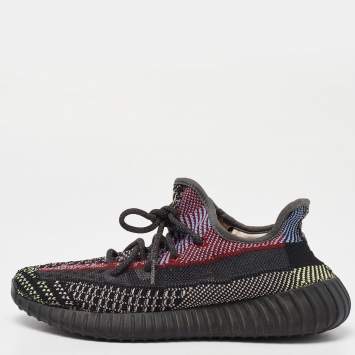 Pre Owned Yeezy x Adidas Multicolor Knit Fabric Boost 350 V2 Yecheil Low Top Sneakers Size 41.5