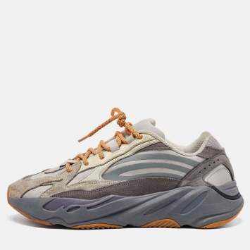 Pre Owned Yeezy x Adidas Grey Suede Boost 700 V2 Tephra Sneakers Size 44