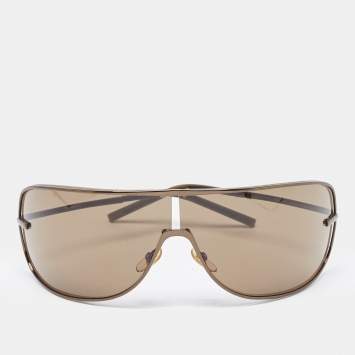 Pre Owned Yves Saint Laurent Brown 2207/S Wrap Sunglasses