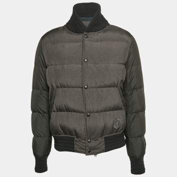 Pre Owned Yves Saint Laurent Grey Synthetic Puffer Down Jacket XXL