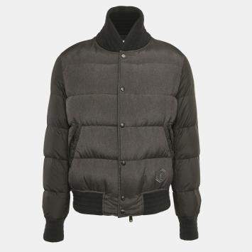 Pre Owned Yves Saint Laurent Grey Synthetic Puffer Down Jacket XXL