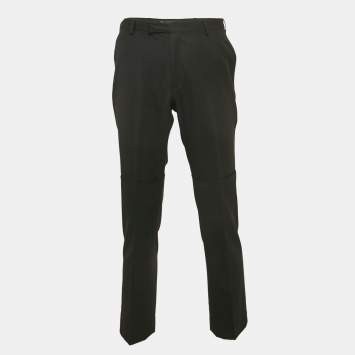Pre Owned Yves Saint Laurent Vintage Black Wool Formal Trousers XS