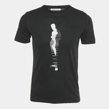Pre Owned Saint Laurent Paris  Black Printed Jersey T-Shirt S