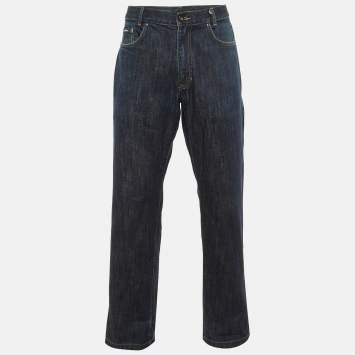 Pre Owned Yves Saint Laurent Indigo Denim Regular Fit Jeans M/Waist 34"
