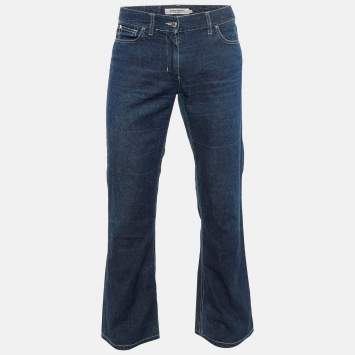 Pre Owned Yves Saint Laurent Rive Gauche Blue Denim Boot Cut Jeans M/Waist 35"