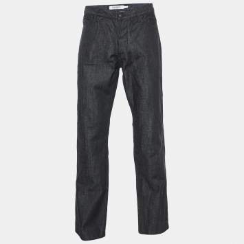 Pre Owned Yves Saint Laurent Vintage Black Denim Flared Jeans XL