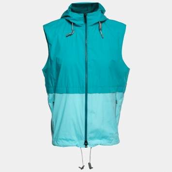 Pre Owned Z Zegna Blue Synthetic Windbreaker Vest Jacket L