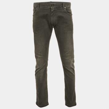 Pre Owned Z Zegna Grey Denim Slim Fit Jeans XL Waist 37"