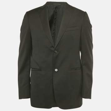 Pre Owned Z Zegna Black Wool Single Breasted Blazer M
