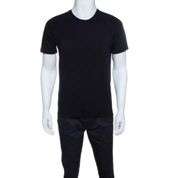 Pre Owned Z Zegna Techmerino Navy Blue Wool Crew Neck T-shirt M