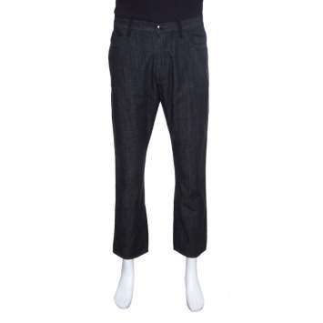 Pre Owned Z Zegna Black Denim Straight Fit Jeans XL