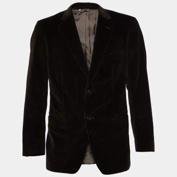Pre Owned Z Zegna Brown Corduroy Button Front Blazer L