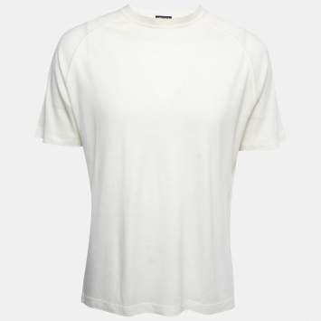 Pre Owned Z Zegna High Performance White Jersey Wool T- Shirt XL