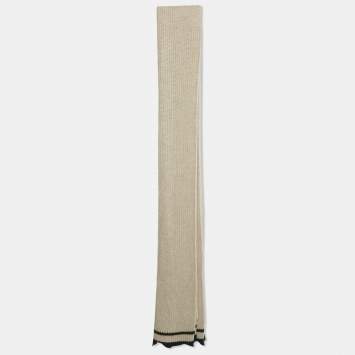 مملوكة مسبقًا Zadig & Voltaire Beige Rib Knit Wool Blend Lisa Muffler