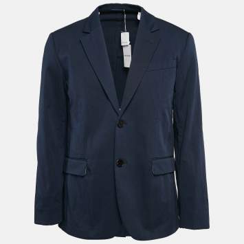 Pre Owned Zadig & Voltaire Navy Blue Cotton Blend Single Breasted Venice Blazer M