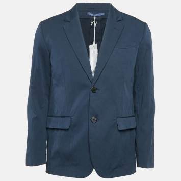 Pre Owned Zadig & Voltaire Navy Blue Cotton Blend Single Breasted Venice Blazer M