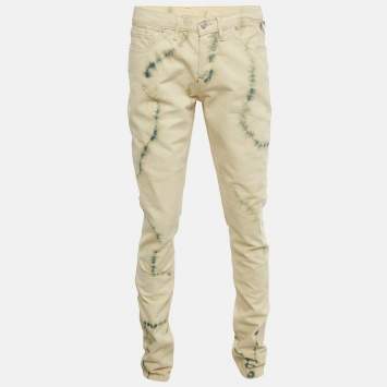 Pre Owned Zadig & Voltaire Cream Tie Dye Denim David Jeans M Waist 32"
