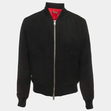 Pre Owned Zadig & Voltaire Black Wool Blend Zip Front Jacket XL