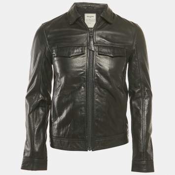 Zadig & Voltaire Black Leather Zip-Up Lasso Jacket XS