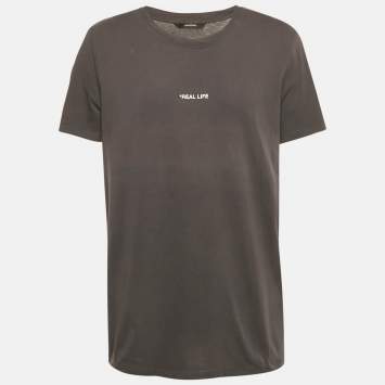 Zadig & Voltaire Grey Ted Photoprint Jersey Real Life T-Shirt XL