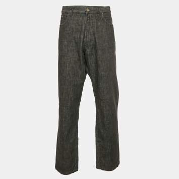 Pre Owned Zegna Sport Grey Denim Regular Fit Jeans XXXL Waist 32"