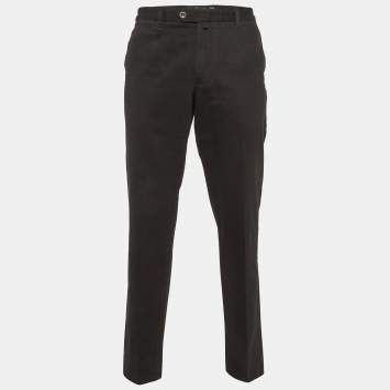 Pre Owned Zegna Sport Black Cotton Regular Fit Pants XL/Waist 37"