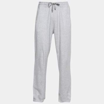 Pre Owned Zegna Sport Grey Mélange Terry Knit Joggers XL