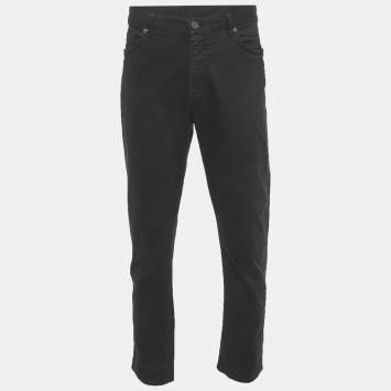 مملوكة مسبقًا Zegna Black Denim Slim Fit Trousers L/Waist 36"