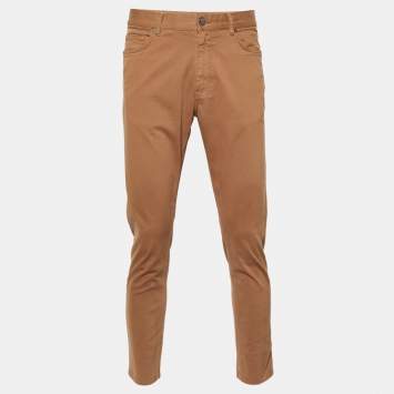 Pre Owned Zegna Brown Denim Slim Fit Jeans L/ Waist 34"