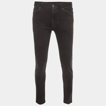 Pre Owned Zegna Black Denim Slim Fit Jeans S/ Waist 32"