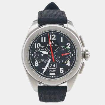 Pre Owned Zenith Pilot Type 20 03.4000.3652/21.I001 Black Stainless Steel Automatic Men's Watches 42mm