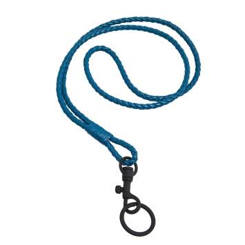 Pre Owned Bottega Veneta Blue Intrecciato Leather Lanyard Key Fob