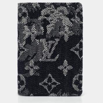 Pre Owned Louis Vuitton Bleu Monogram Tapestry Pocket Organizer