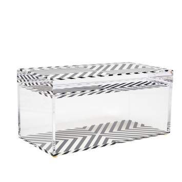 Pre Owned Alexandra von Furstenberg Monochrome X Print Treasure Box L